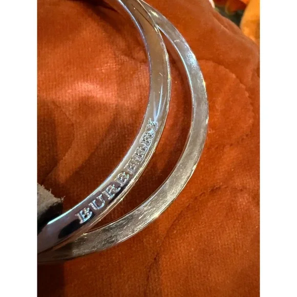 BURBERRY‎ Suede Nova Check Belt with Double Ring Buckle Silver Tone quiet luxury - Picture 6 of 12